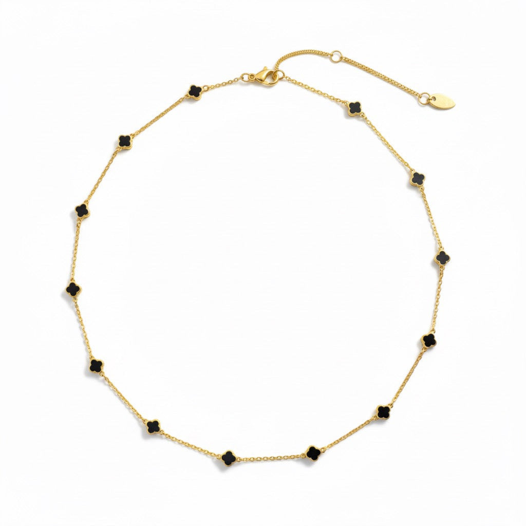Petite Colored Clover Necklace