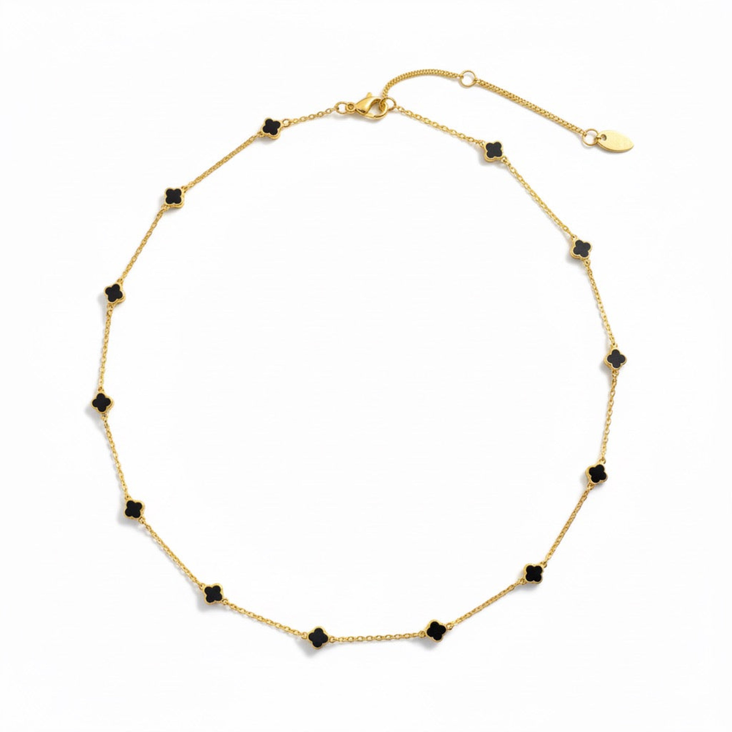 Petite Colored Clover Necklace