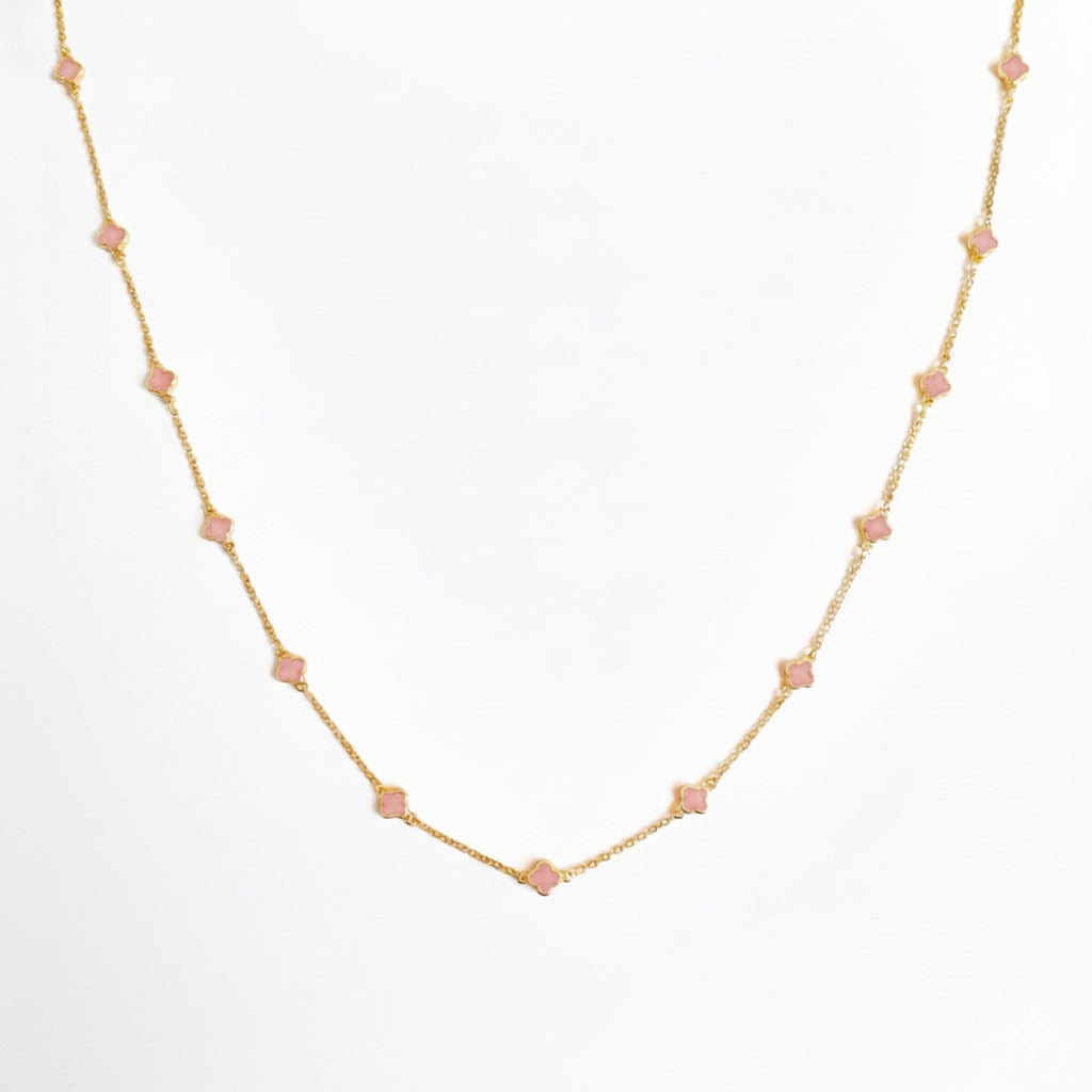 Petite Colored Clover Necklace