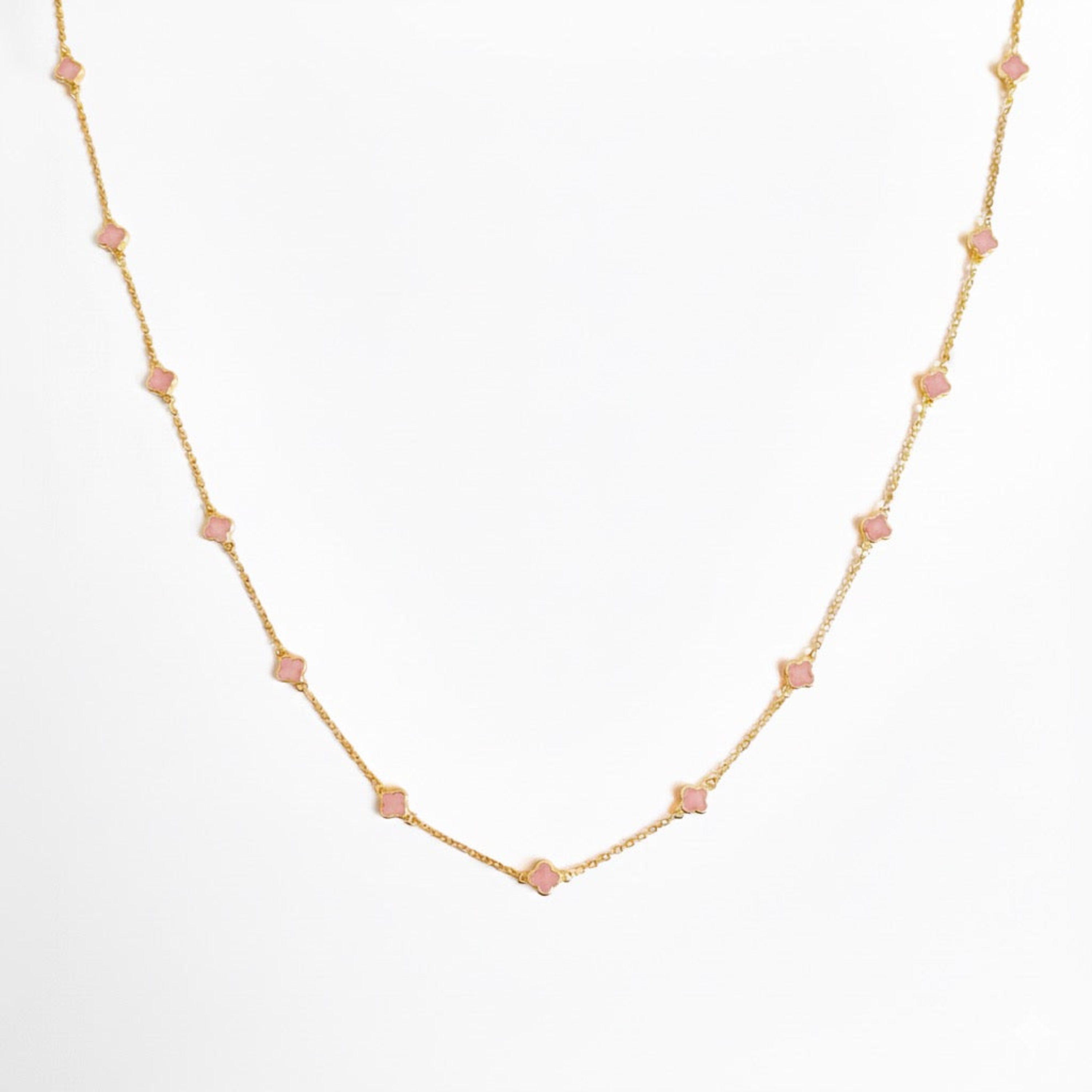 Petite Colored Clover Necklace