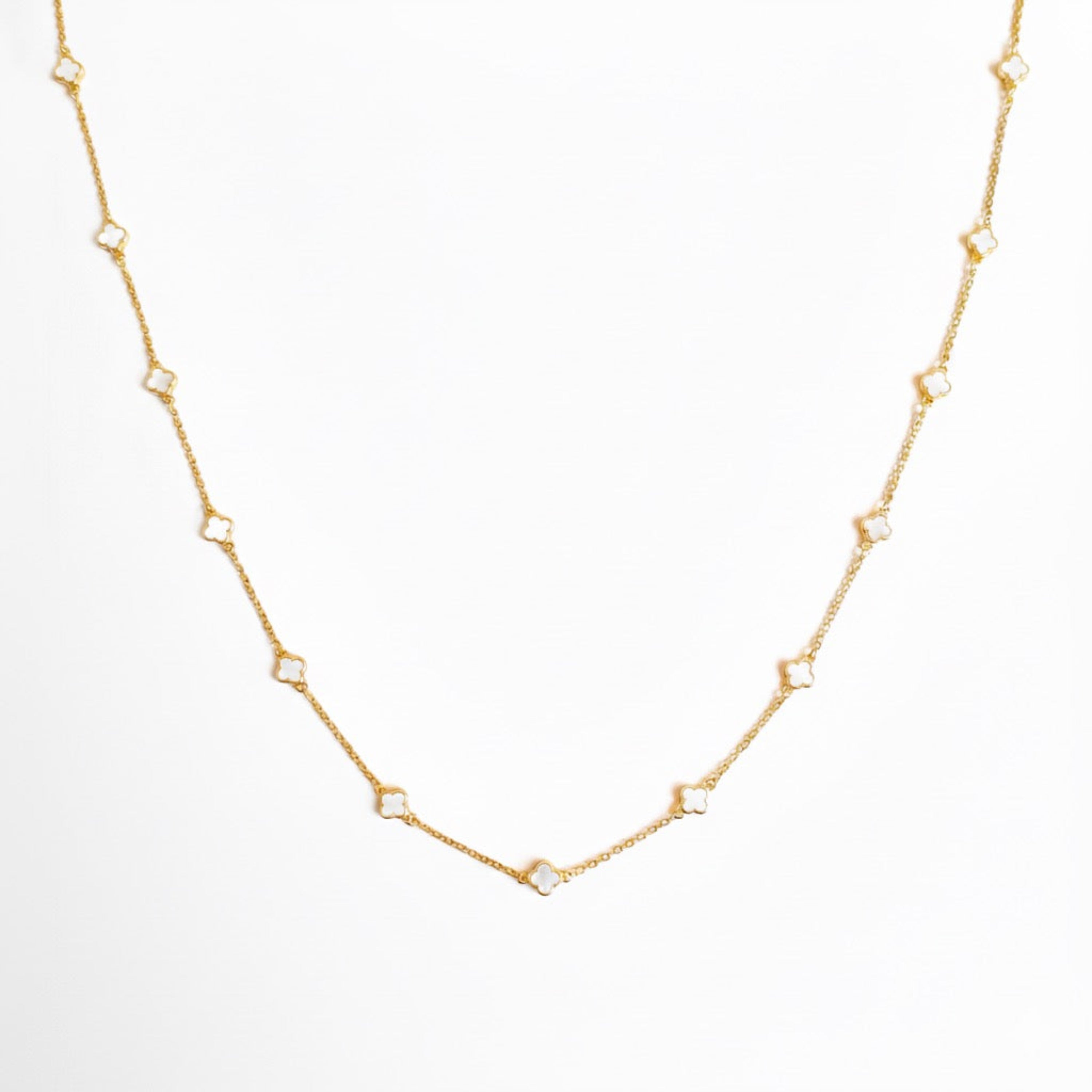 Petite Colored Clover Necklace