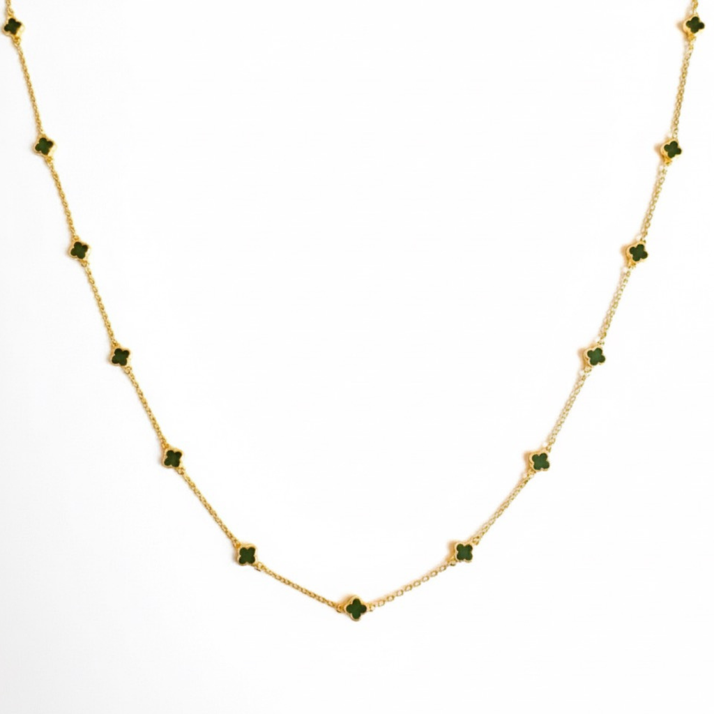 Petite Colored Clover Necklace