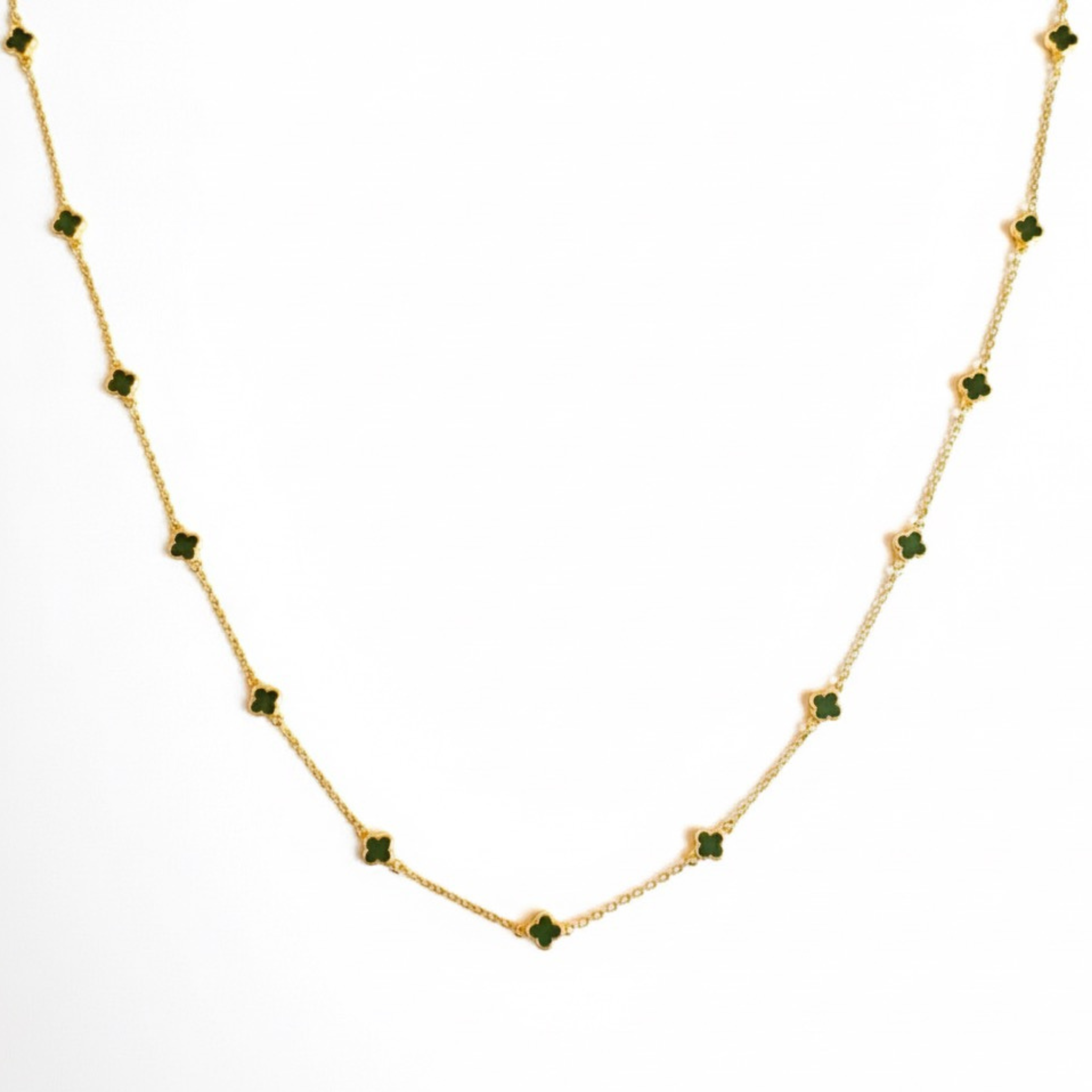 Petite Colored Clover Necklace