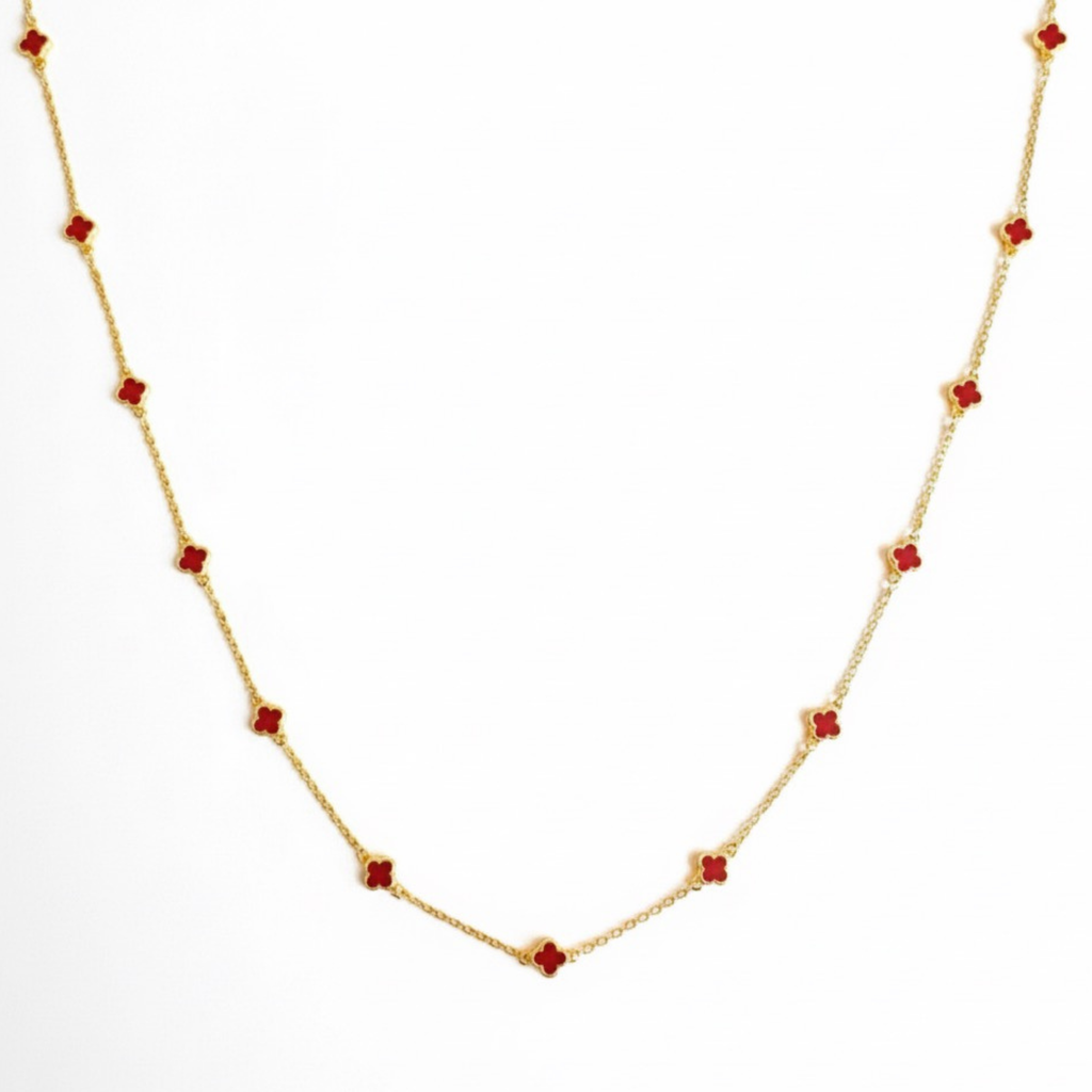 Petite Colored Clover Necklace