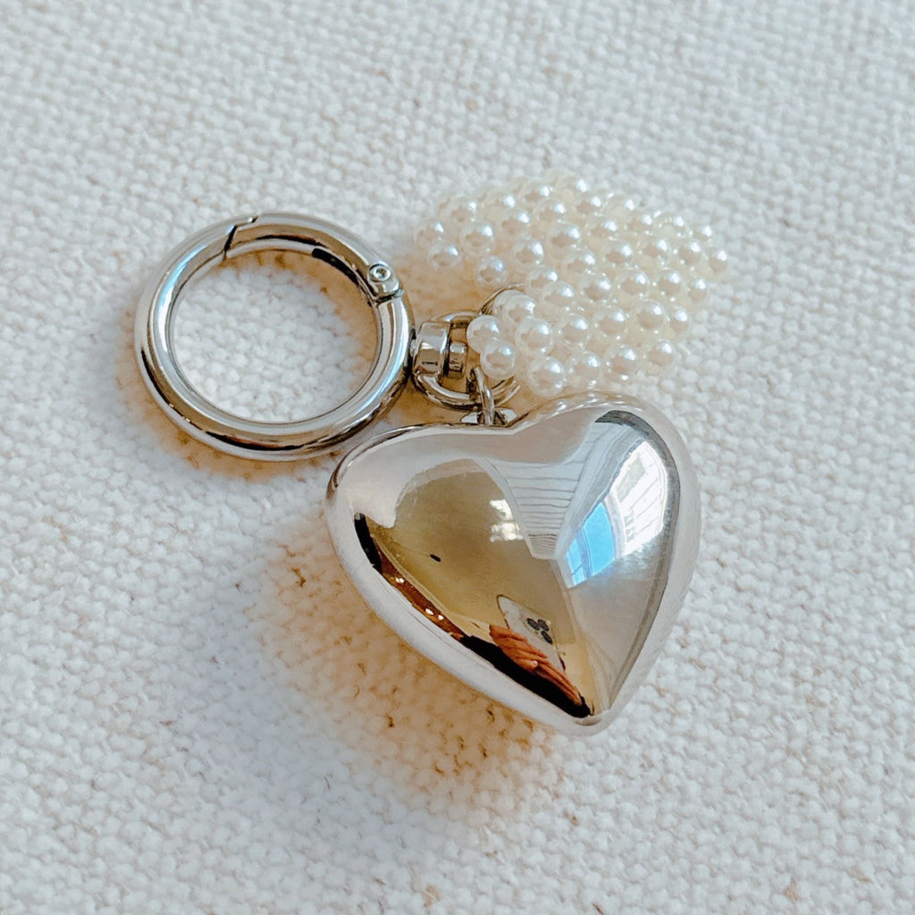 Puff Heart Pearl Charm