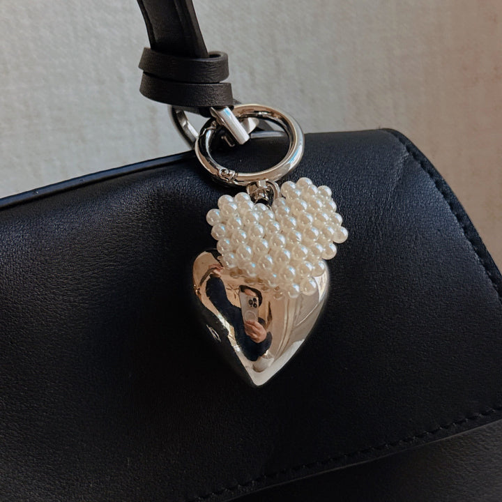 Puff Heart Pearl Charm