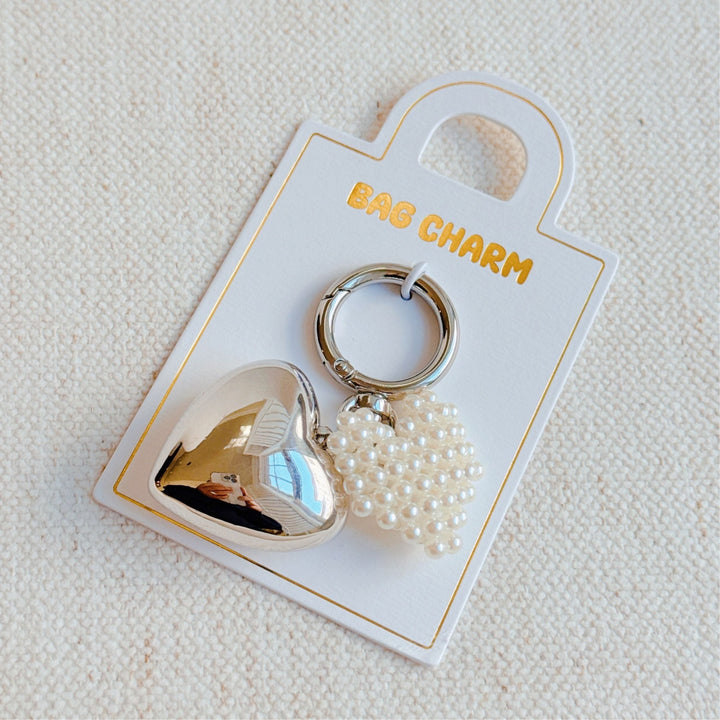 Puff Heart Pearl Charm