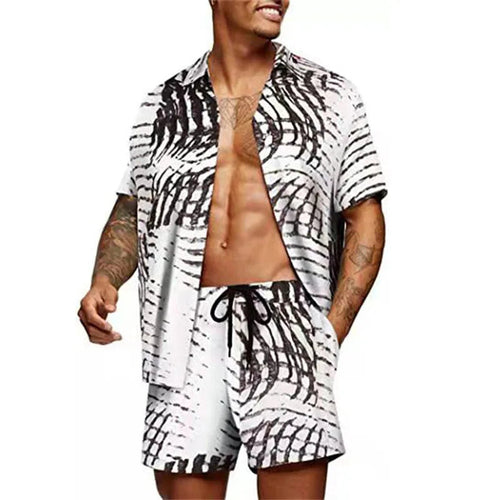 Floral Hawaiian  two piece men beach shorts set