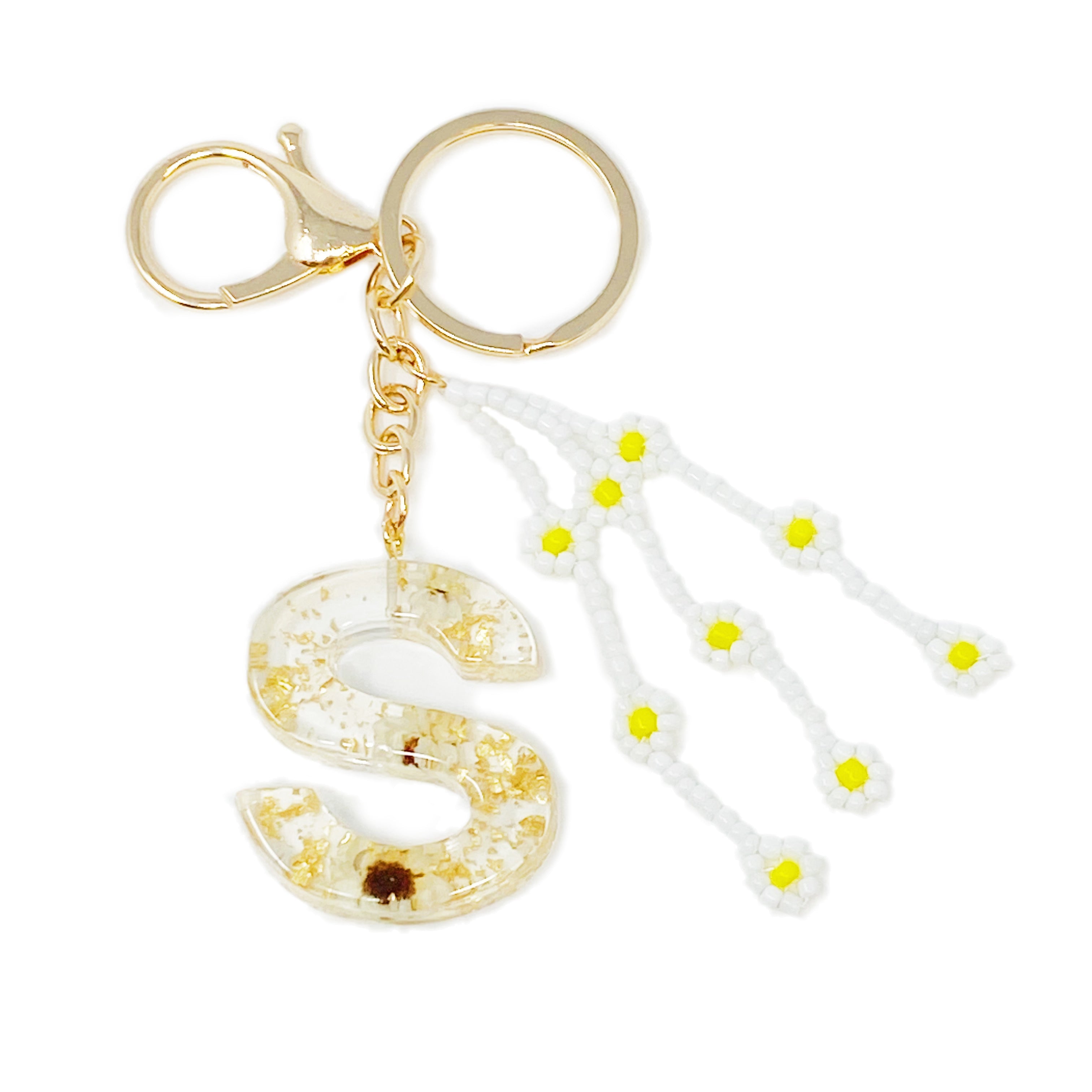 Baby Daisy Initial Key Chain