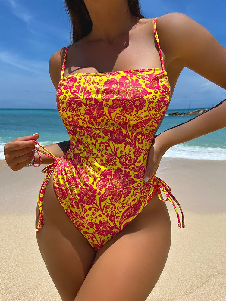 Pink Rose one piece swimsuit