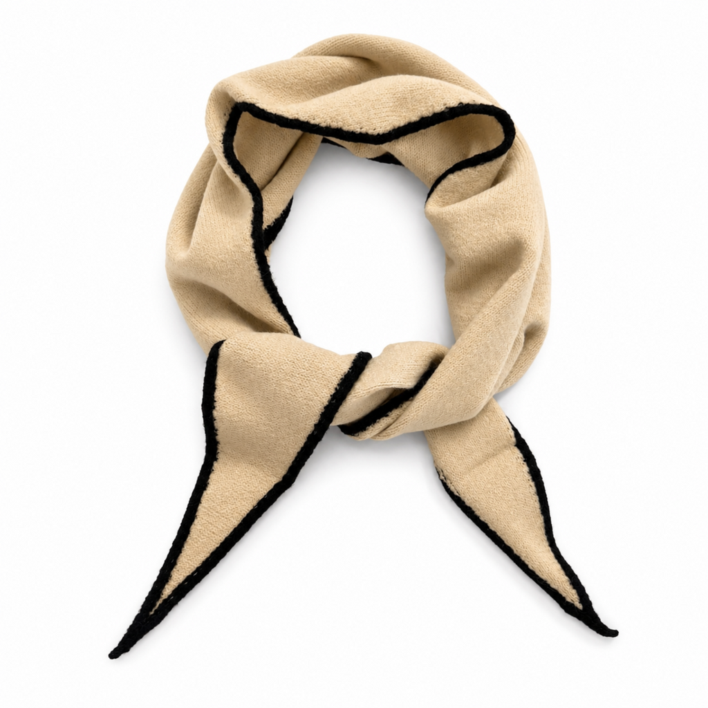Slim Minimalist Knit Scarf – Two-Tone & Striped