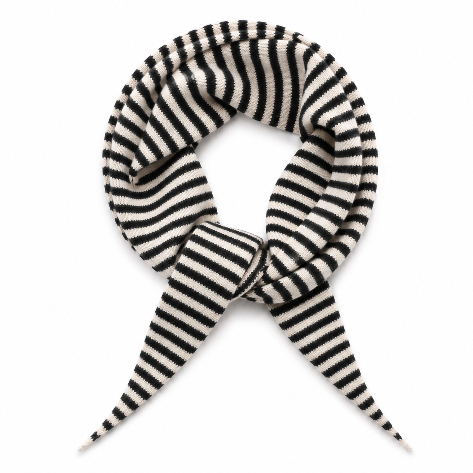 Slim Minimalist Knit Scarf – Two-Tone & Striped