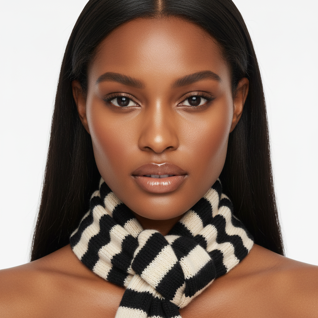 Slim Minimalist Knit Scarf – Two-Tone & Striped
