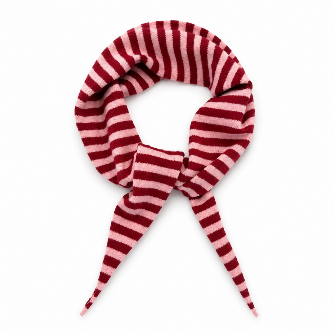 Slim Minimalist Knit Scarf – Two-Tone &amp; Striped