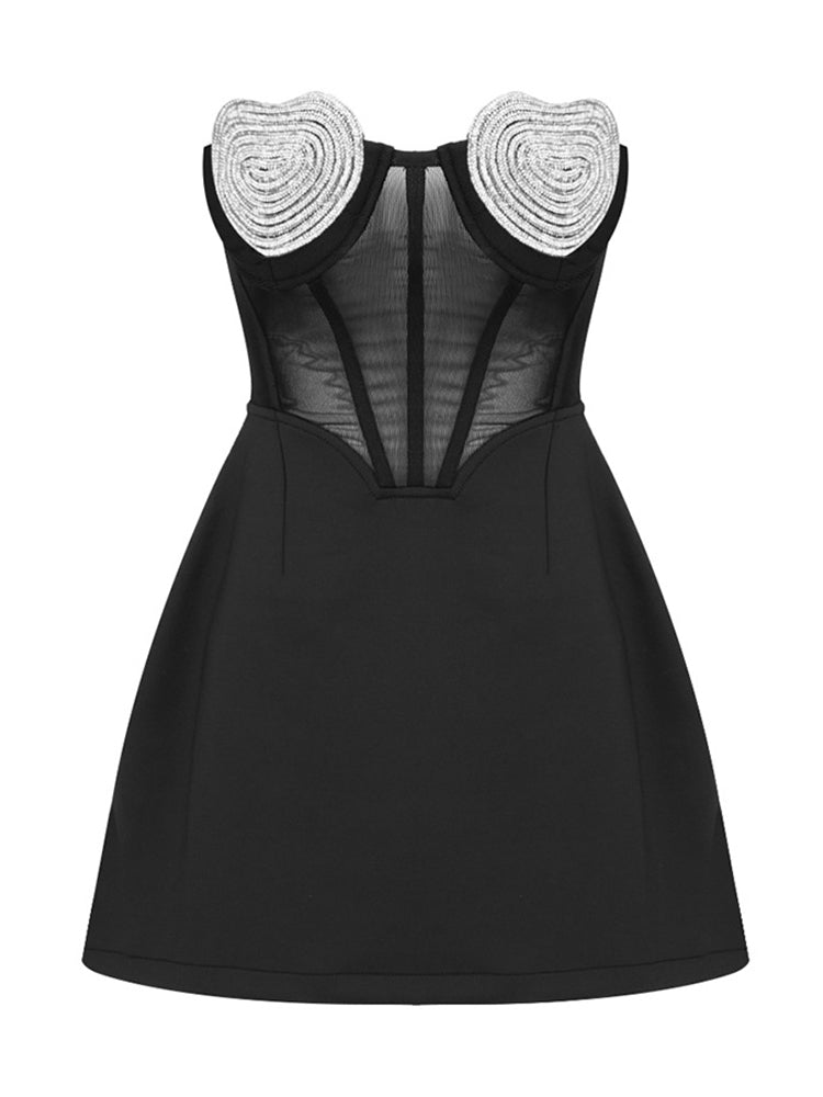 Strapless Bling Mini Bodycon Dress