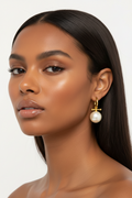 Toggle Bar Pearl Earrings- Modern Classic Style
