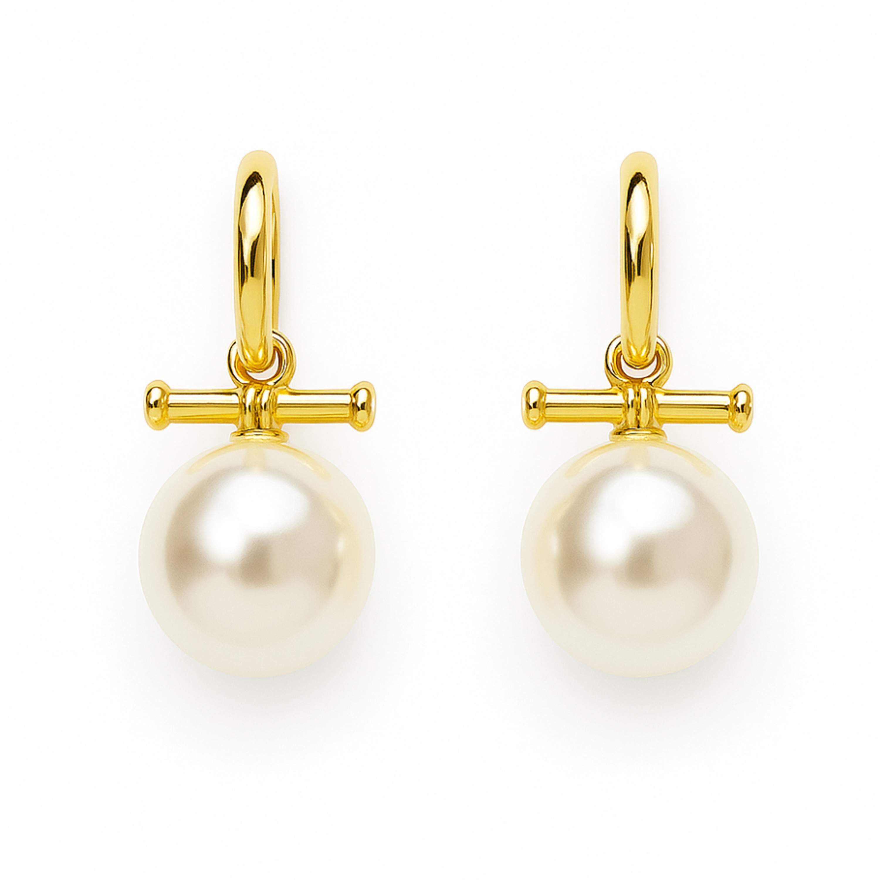 Toggle Bar Pearl Earrings- Modern Classic Style