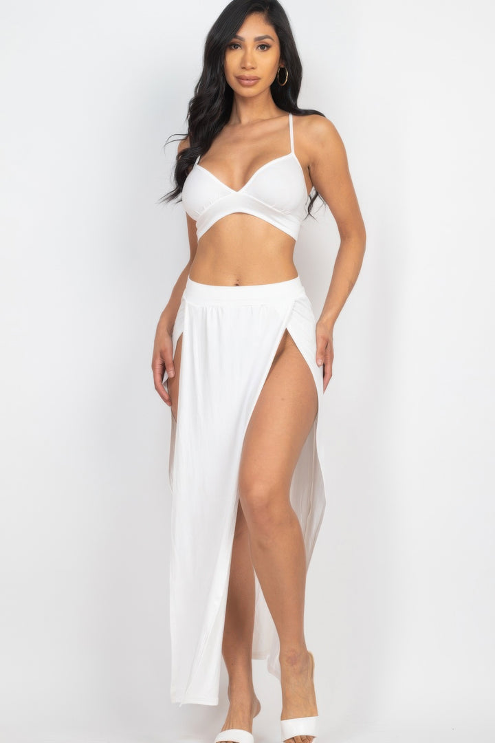 Side Slit Maxi Skirt Set