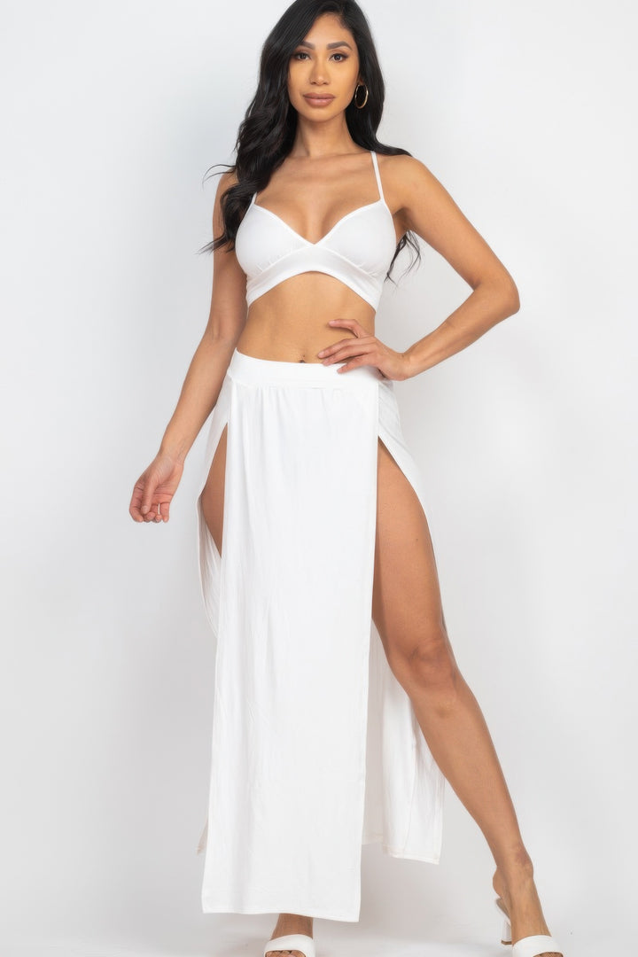 Side Slit Maxi Skirt Set