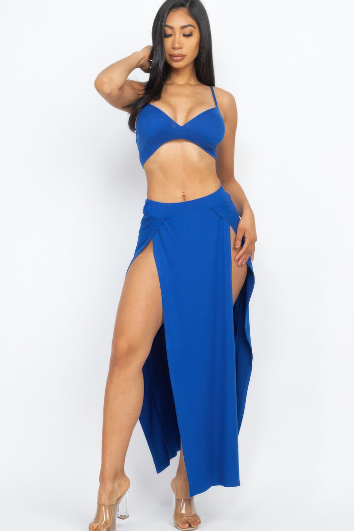 Side Slit Maxi Skirt Set