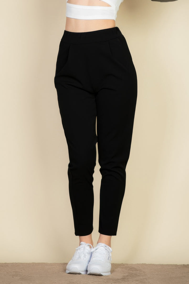 Pleat Front Tapered Trousers