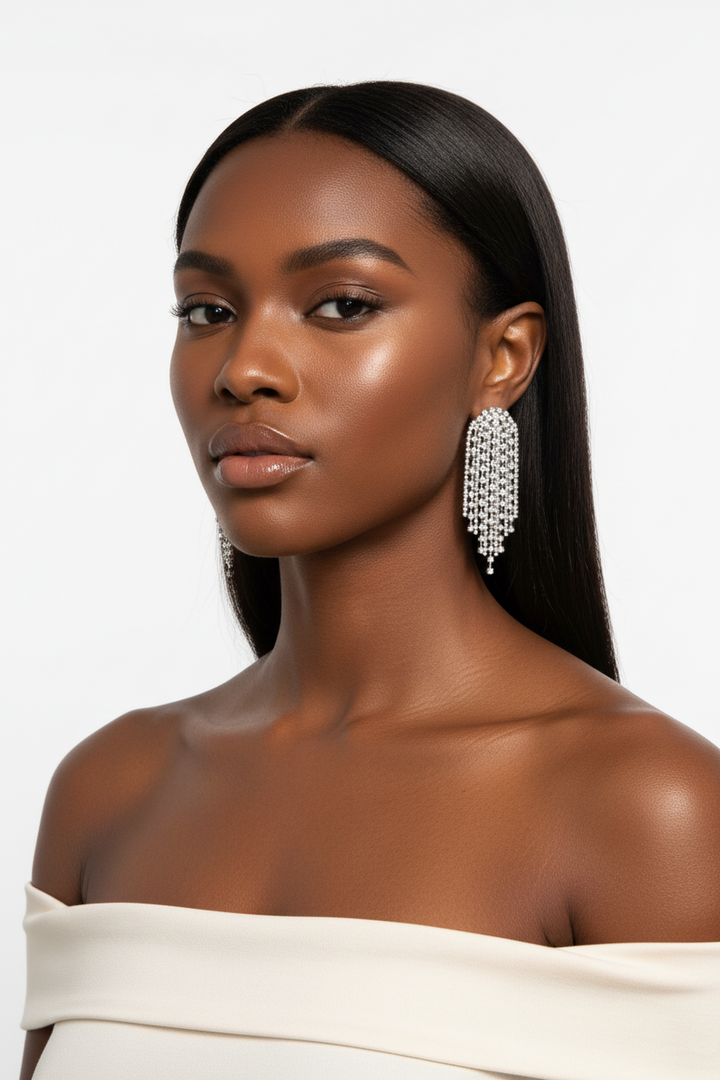 Rhinestone Fringe Earring