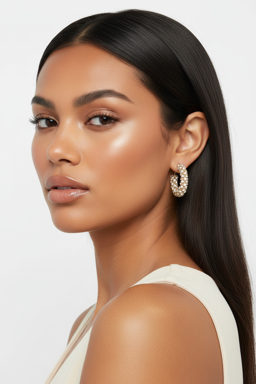 Petite Bejeweled Hoop Earrings