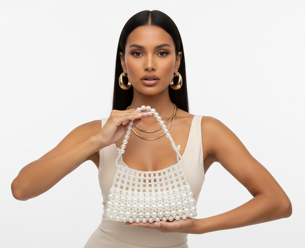 Faux Pearl Elegance Clutch