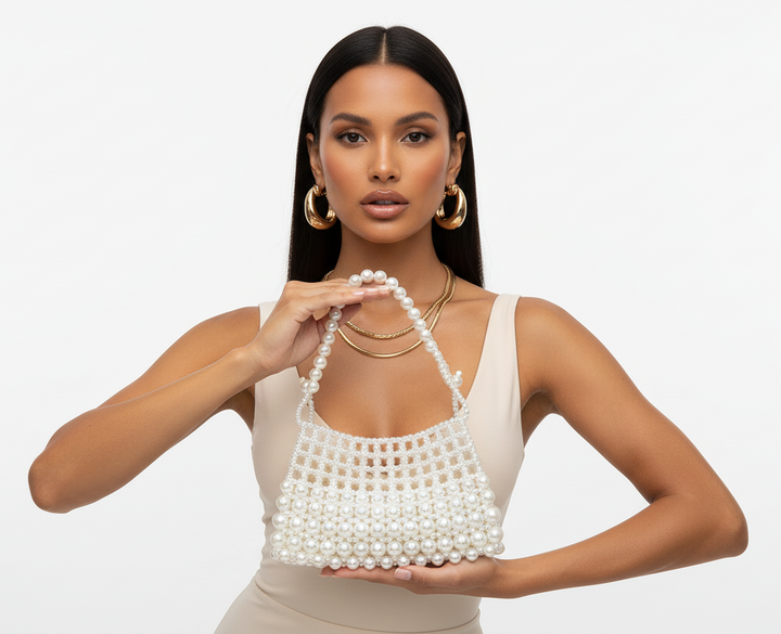 Faux Pearl Elegance Clutch