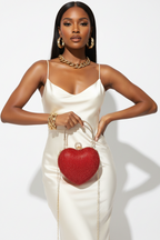 Rhinestone Heart Shape Party Clutch