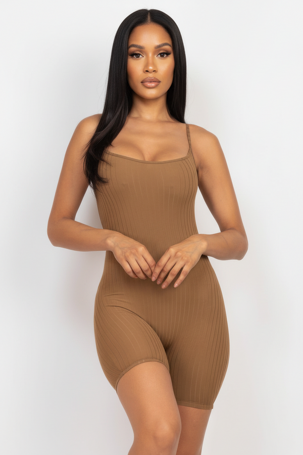 Ribbed Bodycon Romper