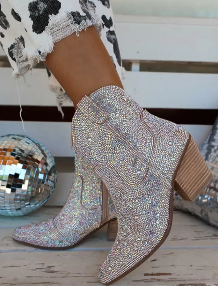 Rhinestone Glitter Bling Chic Cowgirl Boots