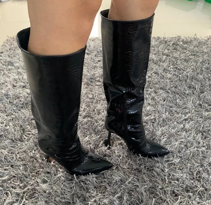 Knee High Pointed Toe High Heel Boots