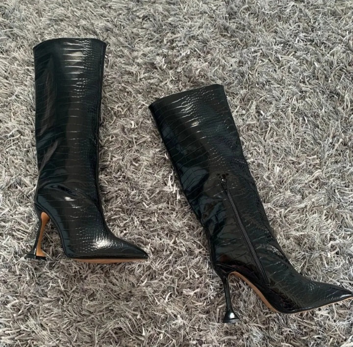 Knee High Pointed Toe High Heel Boots