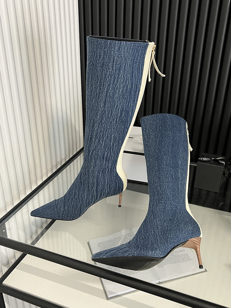 Women's Stiletto Denim Boots