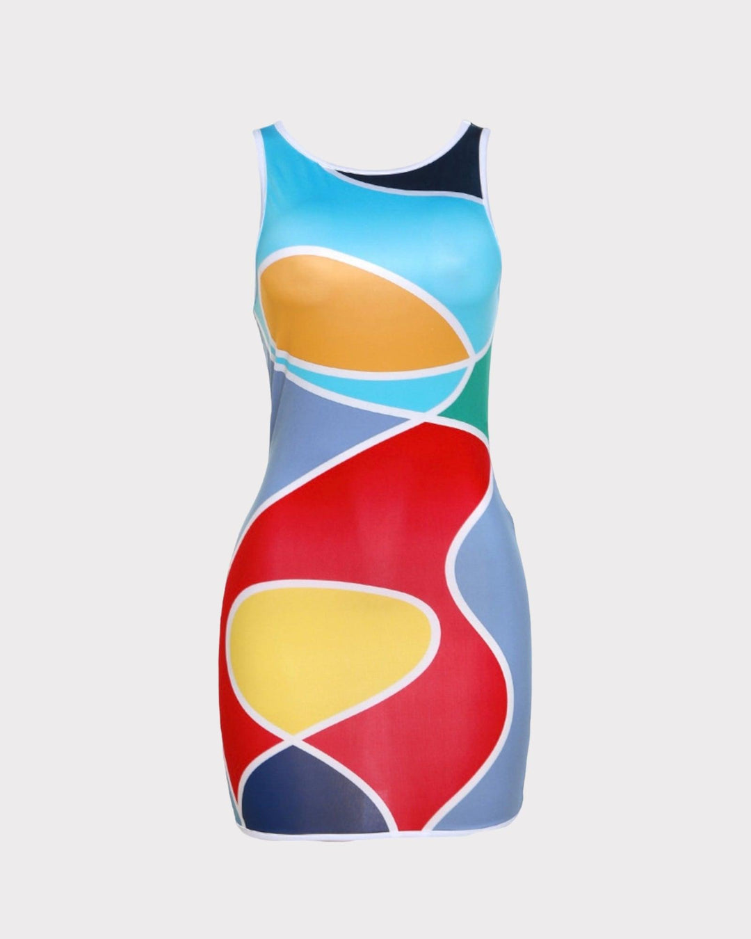 Abstract Multicolor Bodycon Dress – 7Kouture