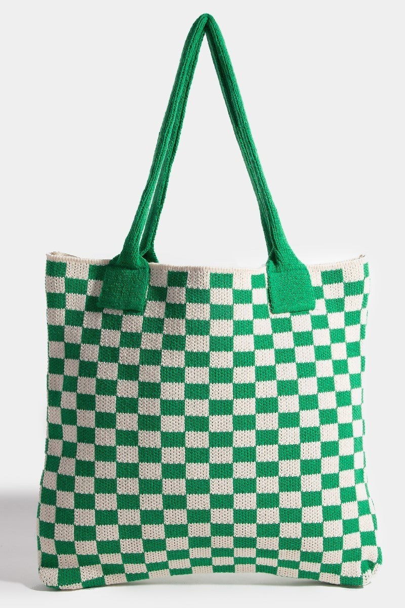 Checkered Pattern Tote Bag