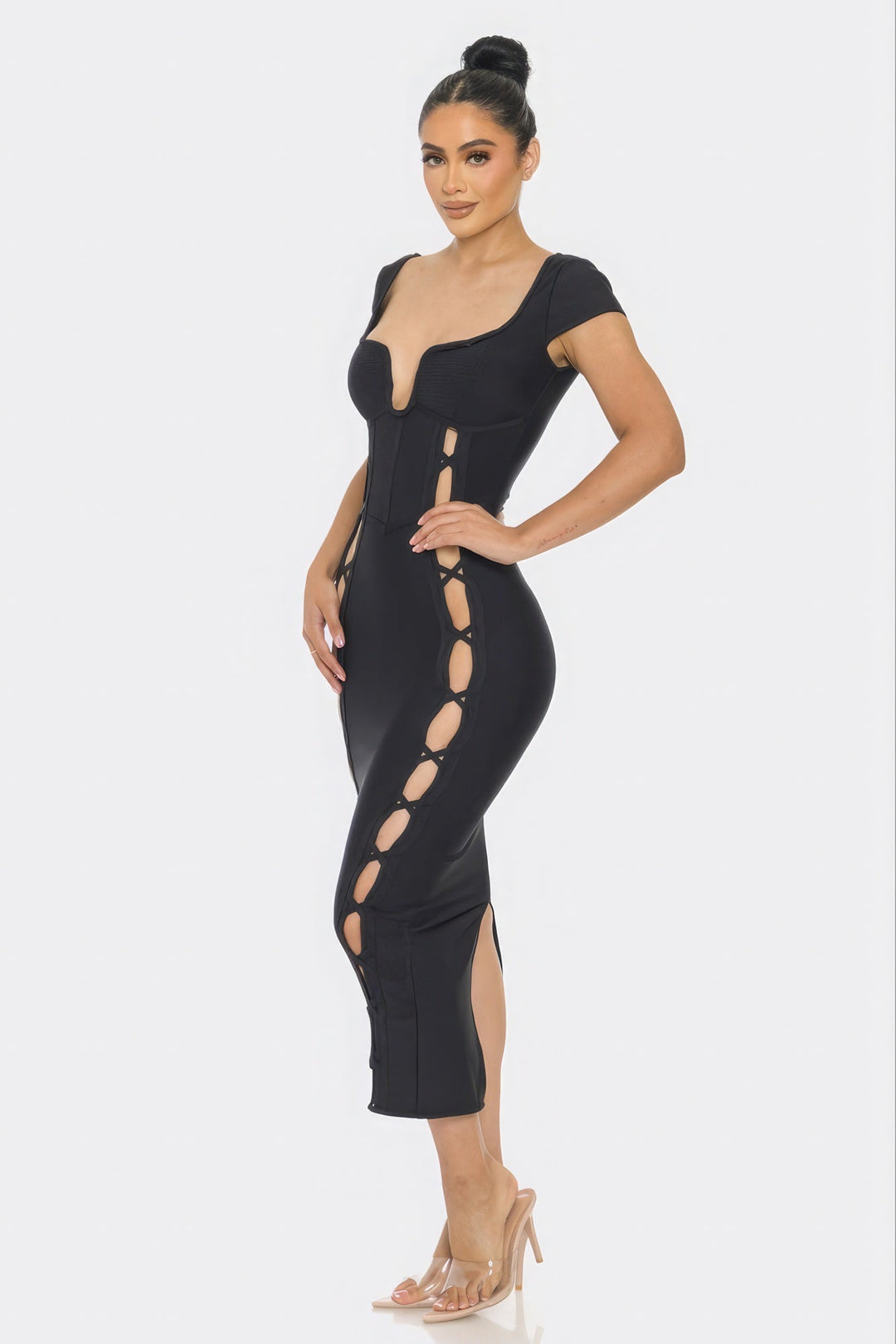 Bandage Midi Dress, Black