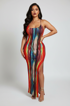 Bandeau Bodycon Maxi Dress - Red