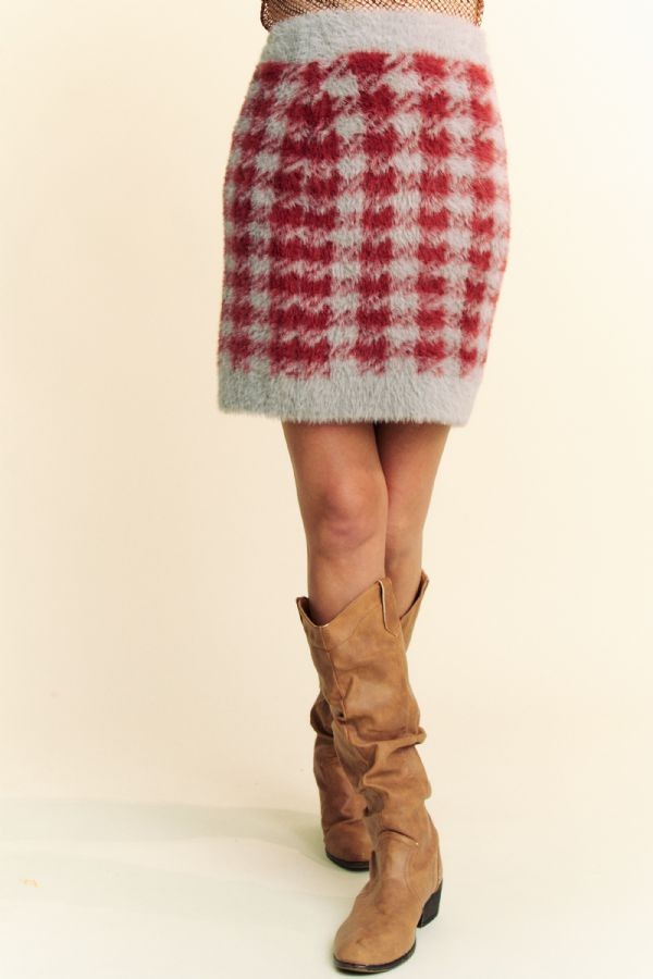 Scoop Neck Skirt Sweater Set