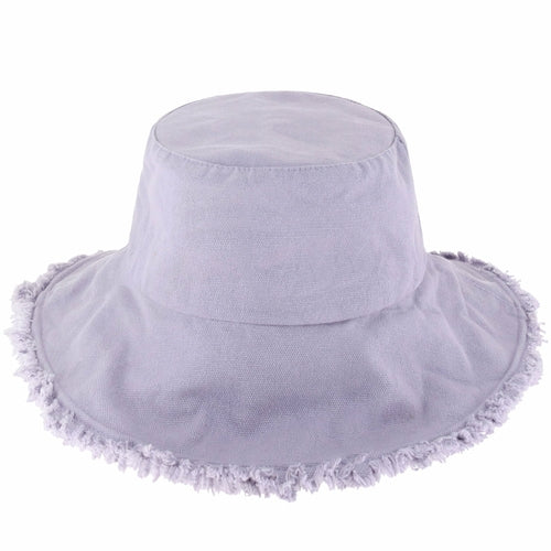 Floppy Wide Brim Frayed Bucket Hats for Women