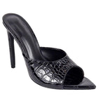 Black Croc Heels- Size 8 - 7Kouture