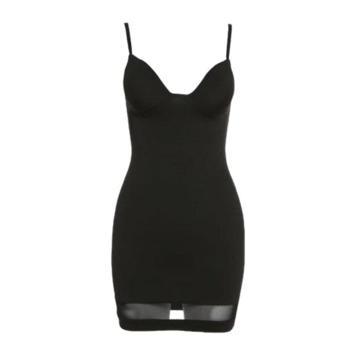 Black Hourglass Bodycon Dress - 7Kouture