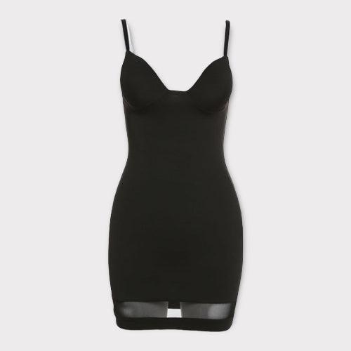 Black Hourglass Bodycon Dress - 7Kouture