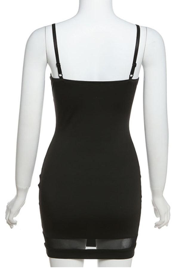 Black Hourglass Bodycon Dress - 7Kouture