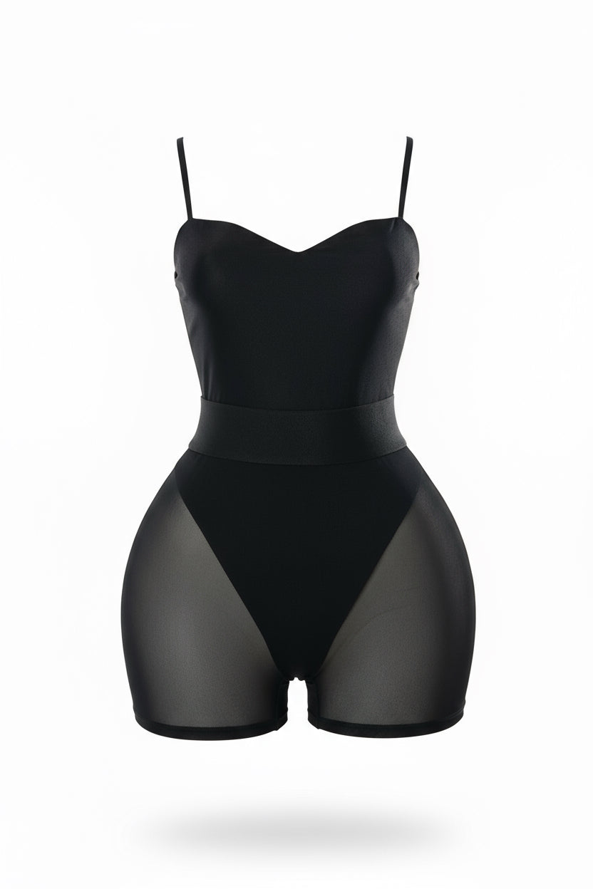 Black Mesh Shorts Set - 7Kouture