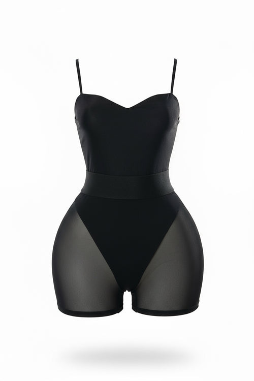 Black Mesh Shorts Set - 7Kouture