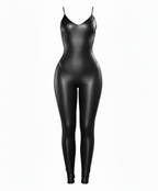 Vegan Leather Cami Bodysuit - Black