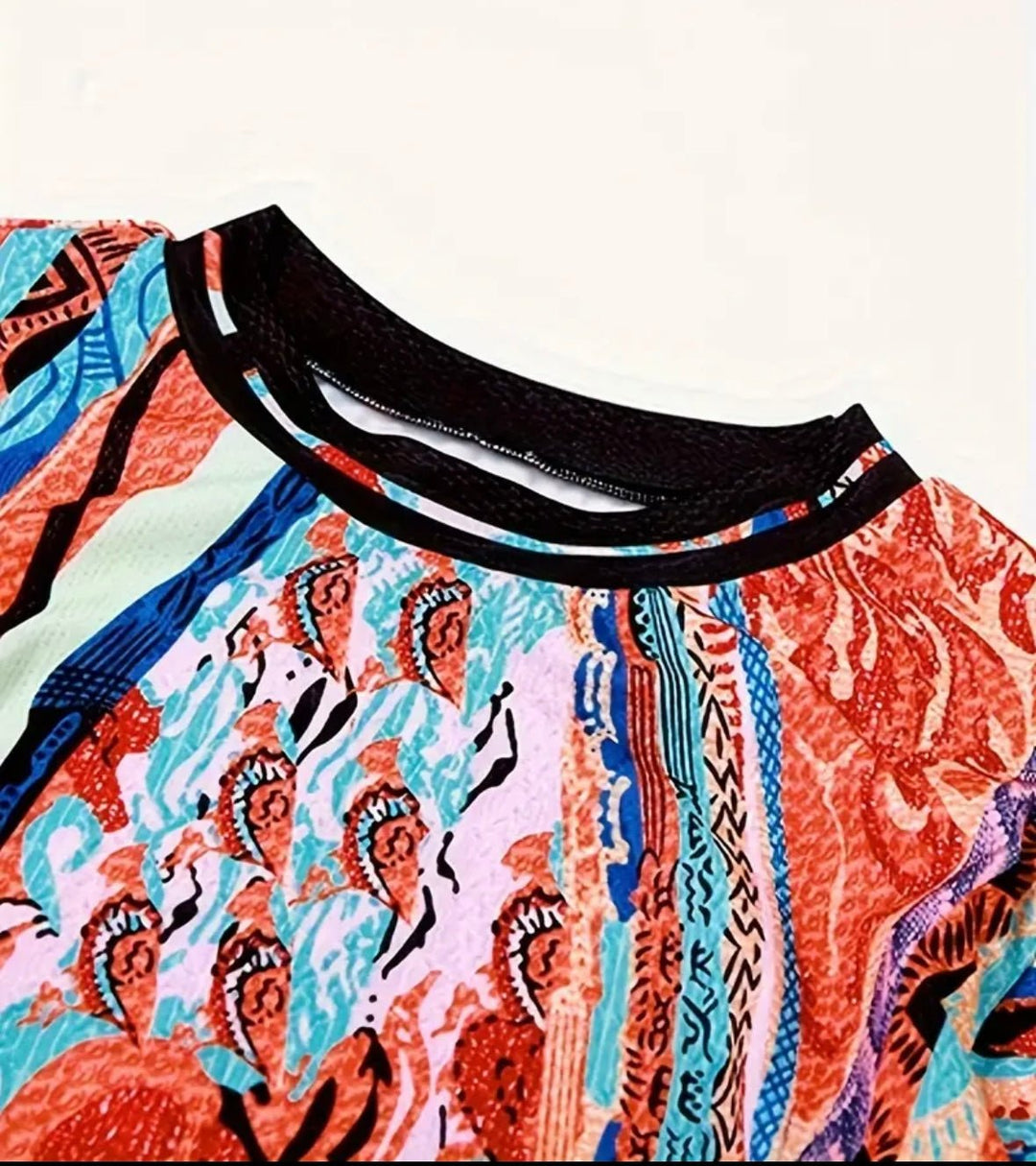 Boho Print Multicolored Dress