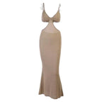 Brunch Cutout Maxi Dress - Khaki - 7Kouture